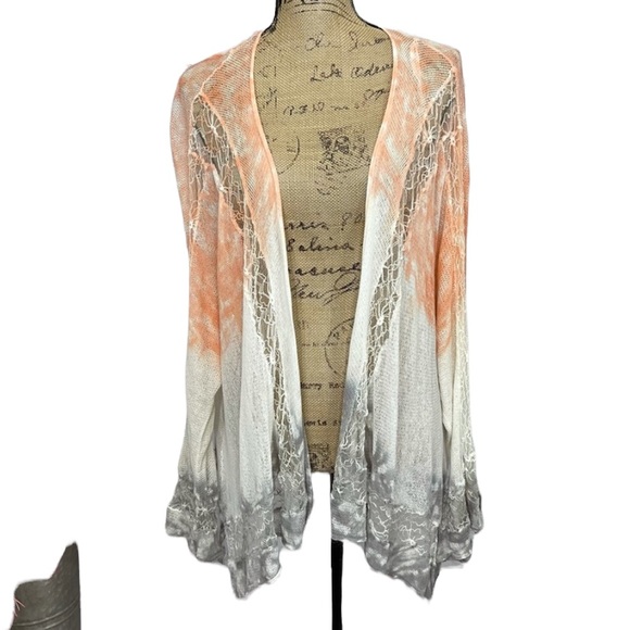 Sundance Jackets & Blazers - Sundance Dip Dyed Boho Sheer Long Sleeve Mesh Lace Kimono